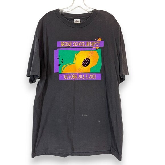 Vintage 2001 Bridge School Benefit Concert T-Shirt XL Neil Young Pearl Jam
